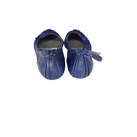 Pour La Victoire Cezanne Blue Leather Ballet Flats Ankle Strap 9.5 - Picture 5 of 6